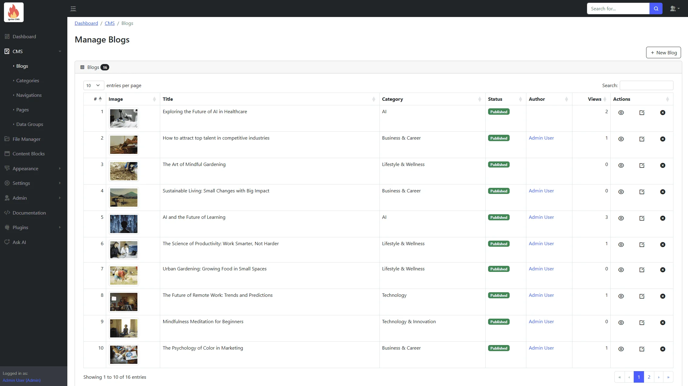 Igniter CMS Extension Marketplace Preview
