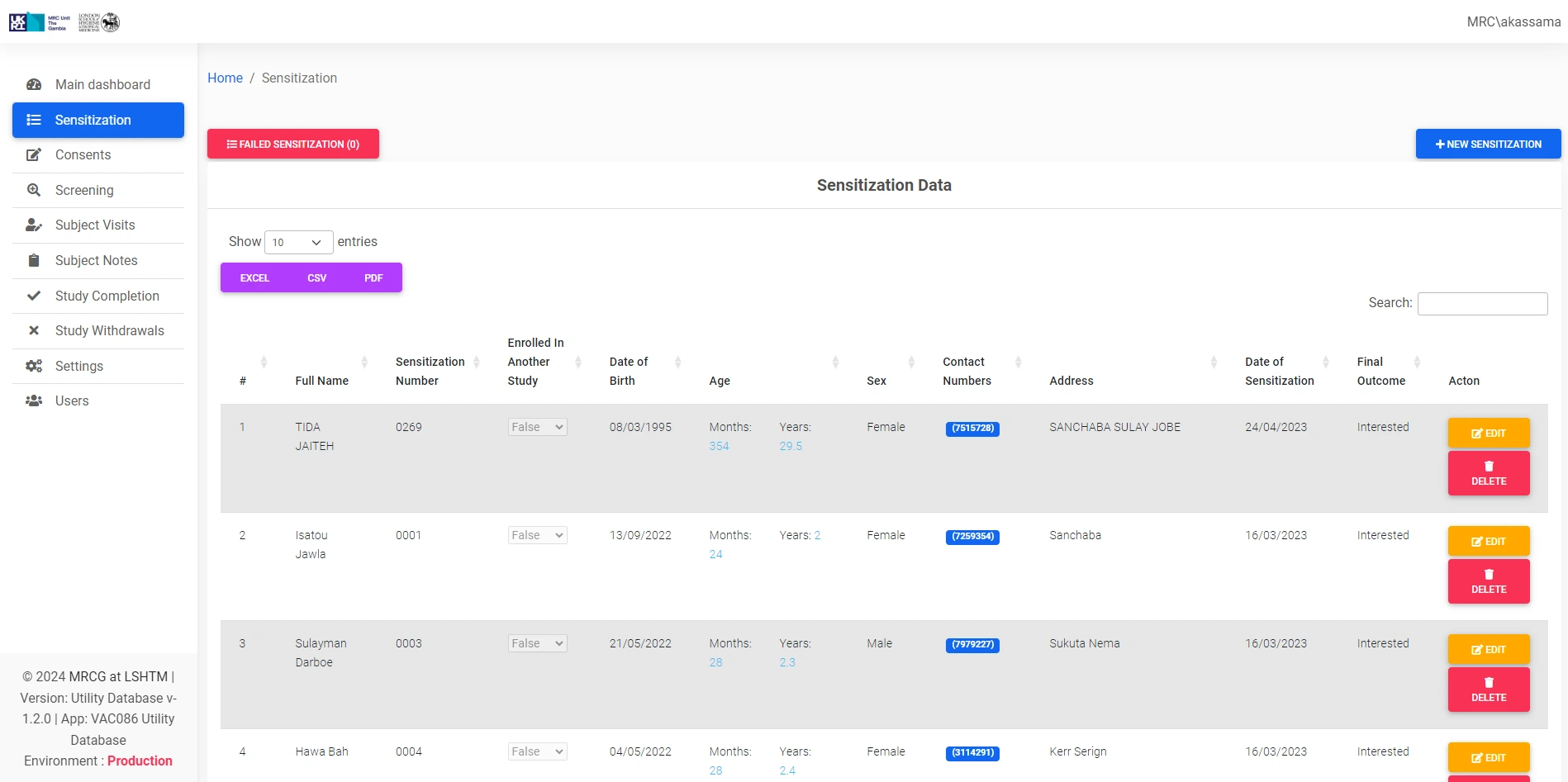 CT-UDB Participant Management Interface